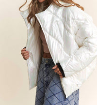 J.Nna - Joey Quilted Mock Neck Puffer Jacket