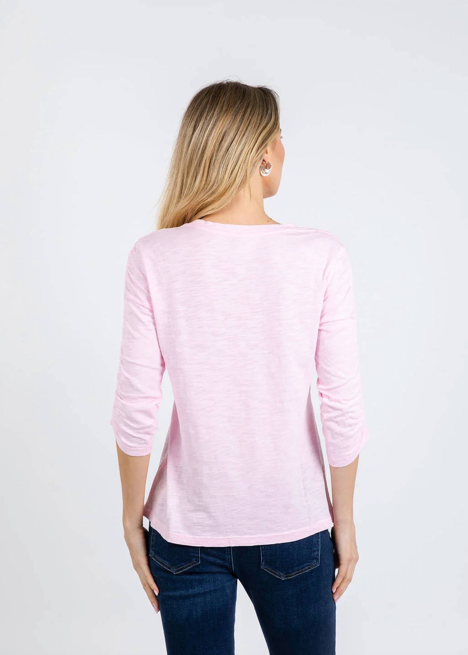 Elliott Lauren - Crissy Crew Neck Ruched Sleeve Tee