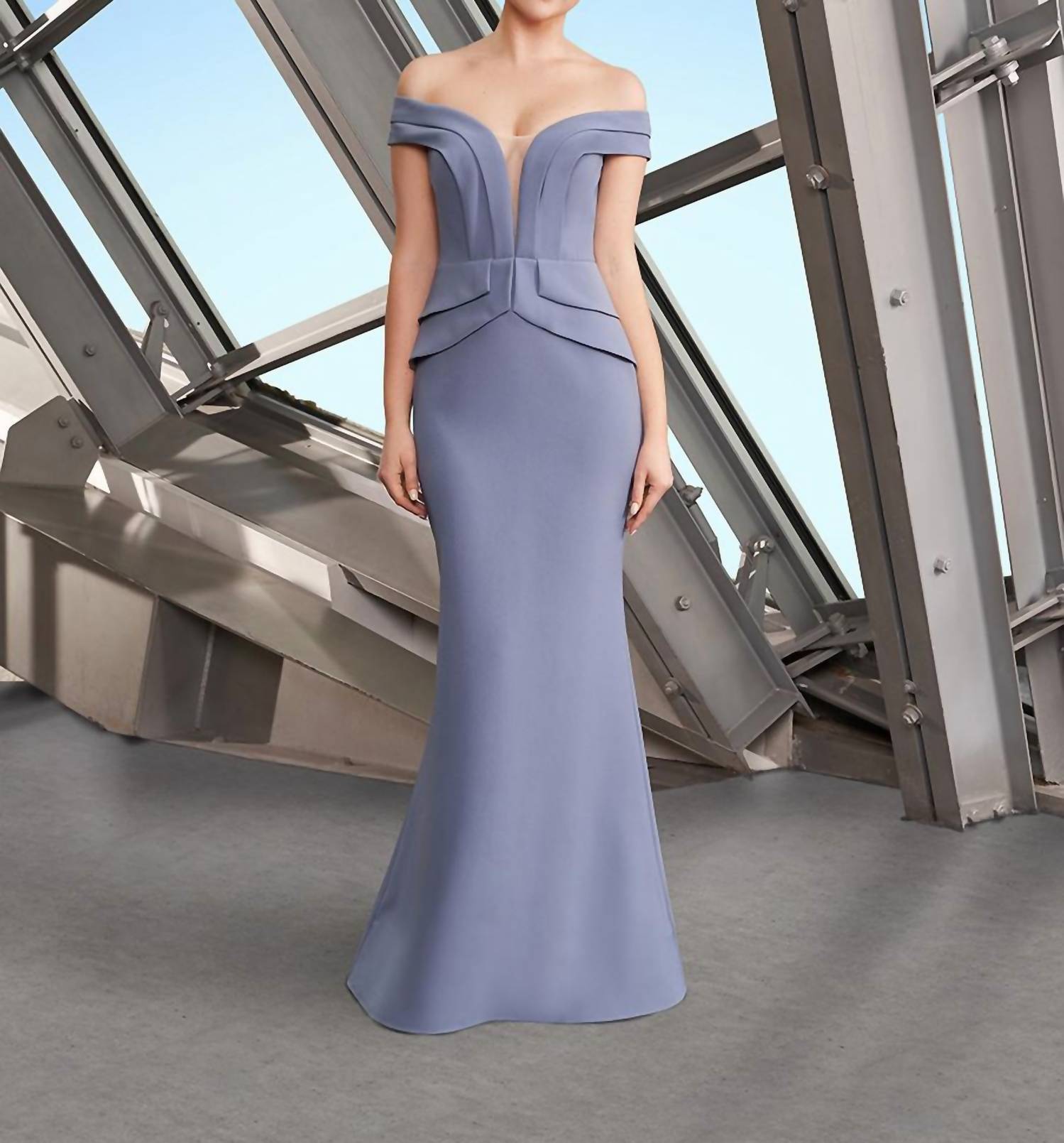 Daymor - Off-the-shoulder Pleated Dress