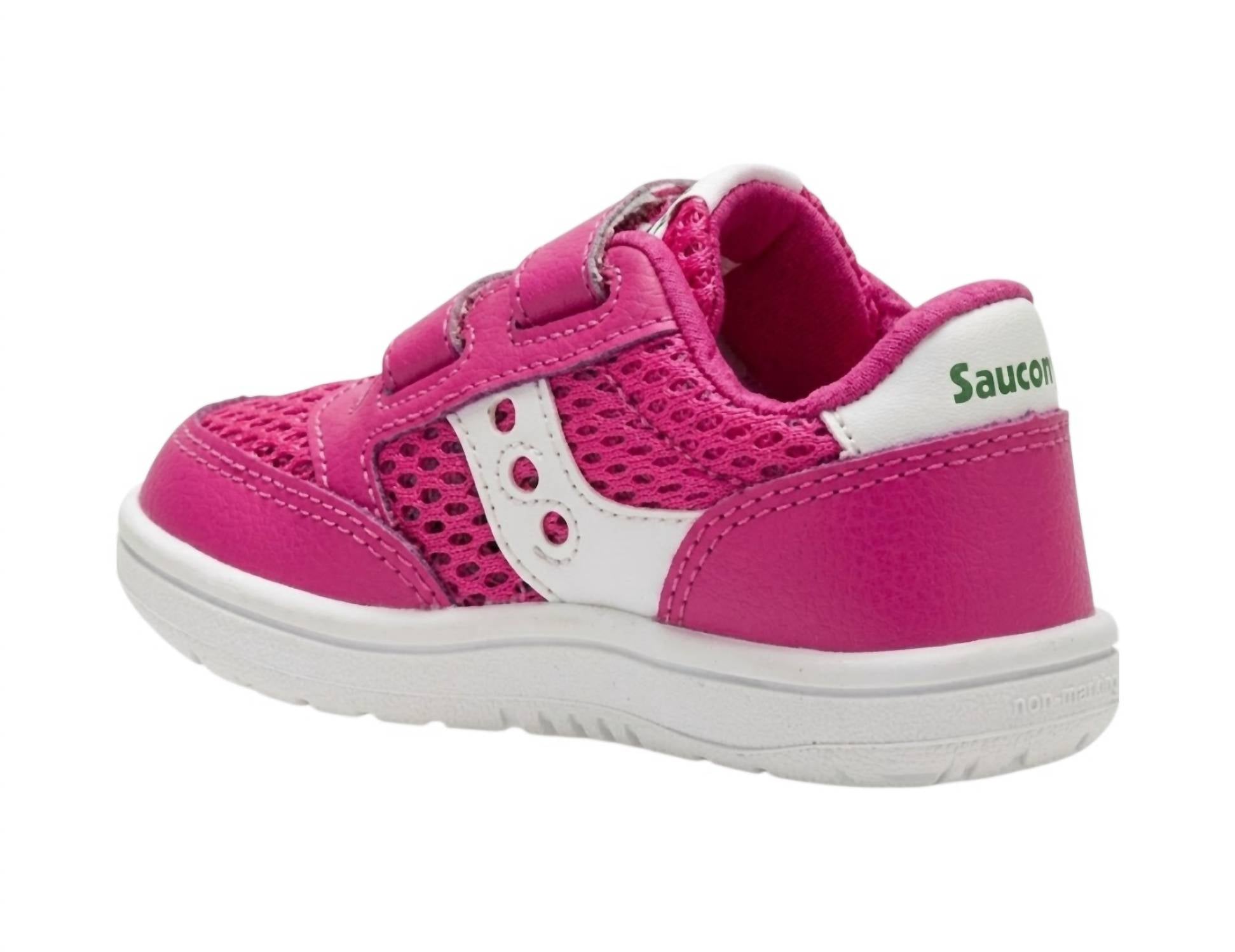 SAUCONY Toddler's Jazz Sneakers in pink white - kids' sneaker - detail view