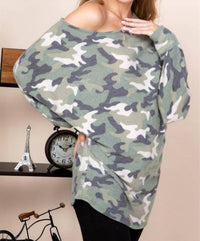 Emerald Collection - Slouchy One Shoulder Dolman Top