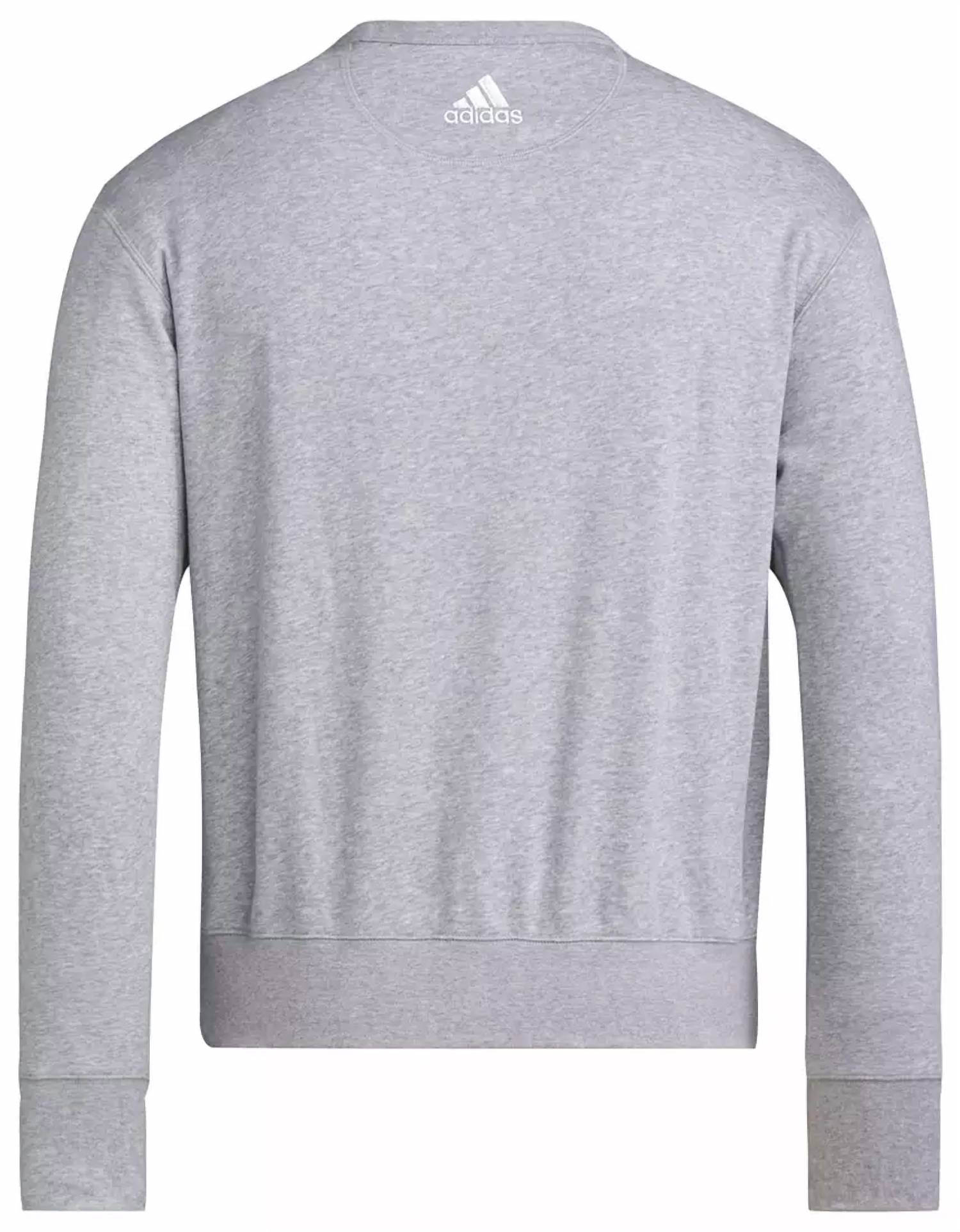 adidas Men's Texas Tech Red Raiders Pullover Crew Sweatshirt in oxford grey - men's shirt - detail view
