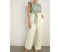 Mulla - Pleated Long Elastic Waist Pants