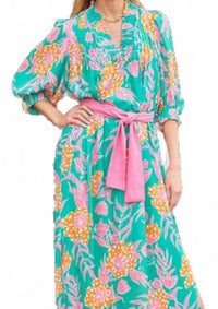 Jade - Elastic V-neck Maxi Dress