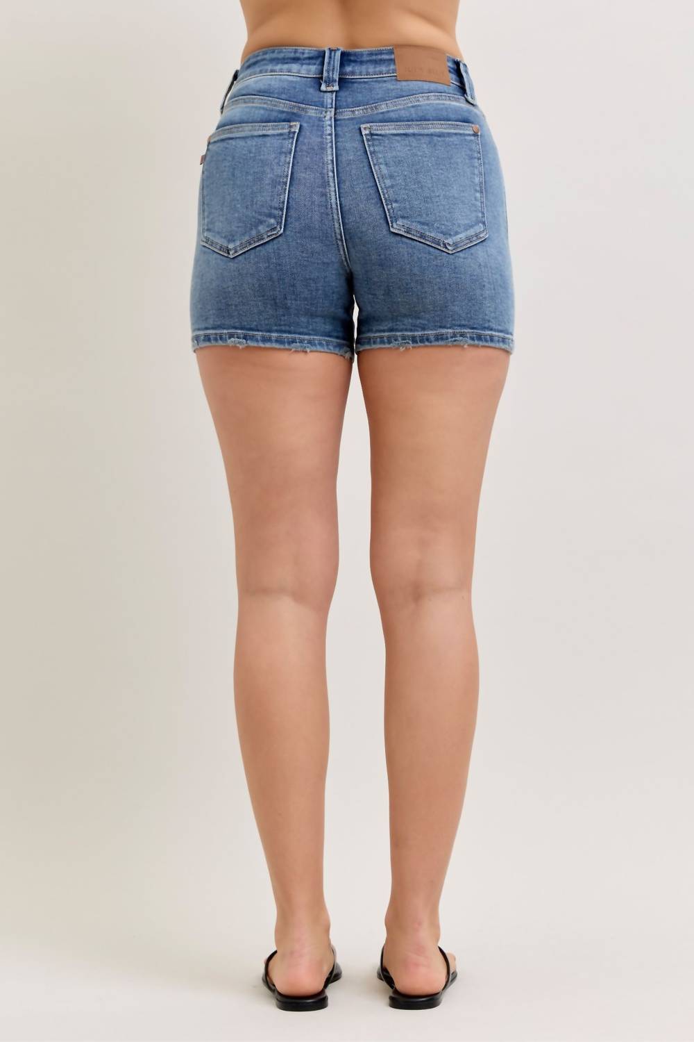 Judy Blue High Waist Slim Denim Short in blue 1 - women's shorts - view 5