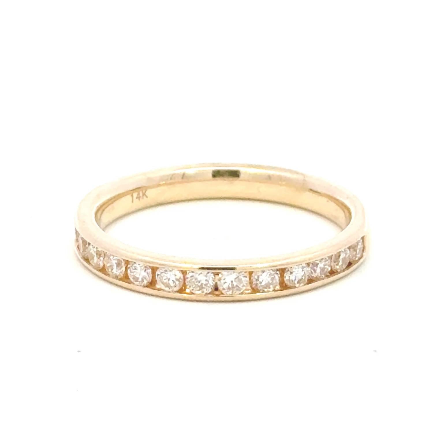 Aamiaa - 0.52 Carat Natural Diamond Round Brilliant Channel Band - Size 6.5