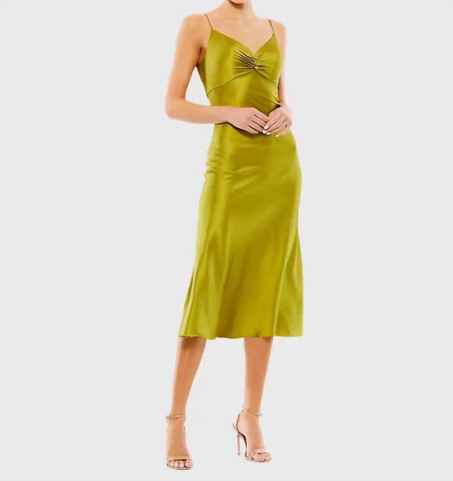 Mac Duggal - Spaghetti Strap Charmeuse Slip Dress