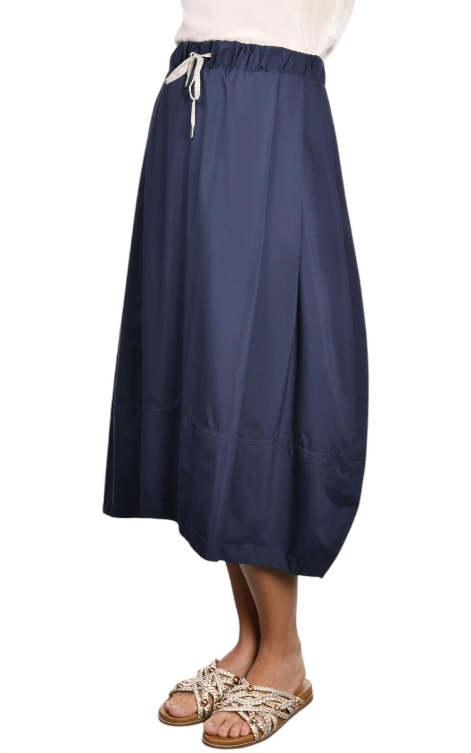 Gran Sasso Balloon Midi Skirt in navy - women's skirt - alternate view