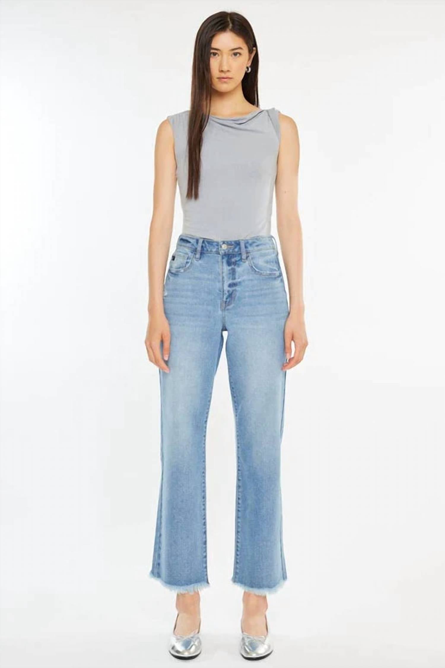 Kancan - Bri High Rise Slim Wide Leg Jeans