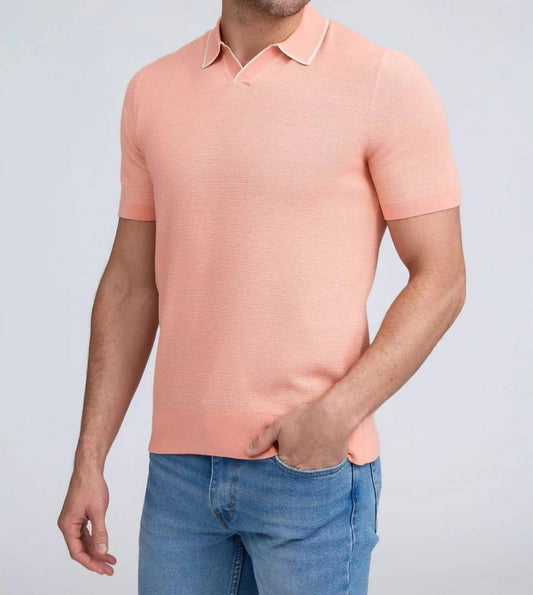 Raffi - Open Collar Knit Polo Sweater
