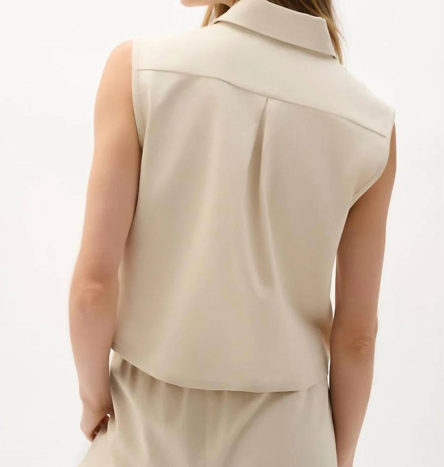 Joseph Ribkoff - Linen Sleeveless Straight Shirt Top