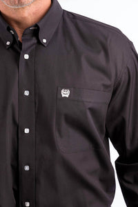 CINCH Long Sleeve Button Up Shirt Top in black - men's long sleeve top - alternate view