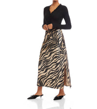 Fifteen Twenty - Evy Side Slit Velvet Bias Skirt