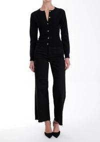 Karina Grimaldi Cristina Knit Cardigan in black - women's cardigan