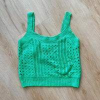 Vintage Havana Girl's Kid Knit Tank Top in green - kids' tank top