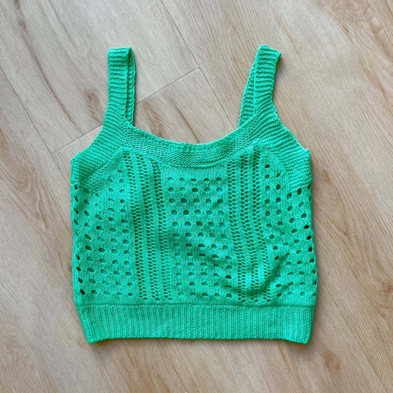 Vintage Havana Girl's Kid Knit Tank Top in green - kids' tank top