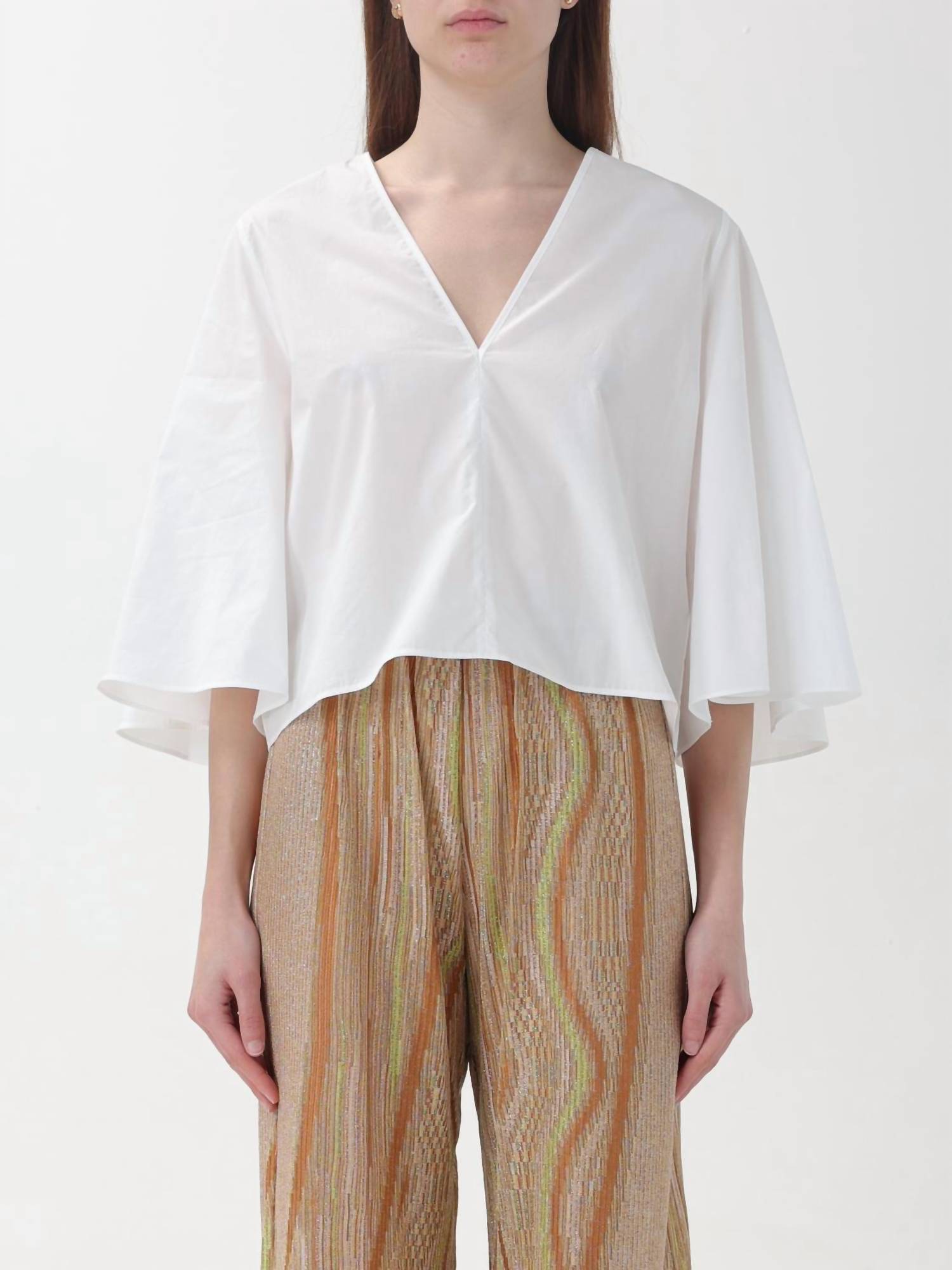 Forte Forte - Cotton Poplin V-neck Shirt