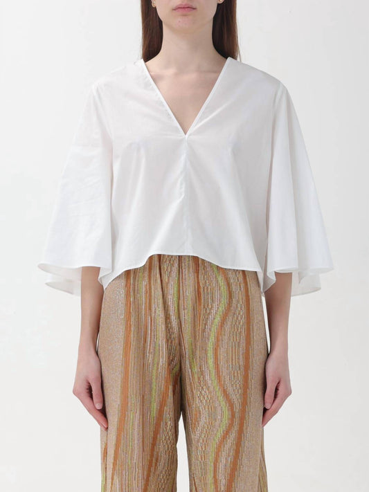 Forte Forte - Cotton Poplin V-neck Shirt