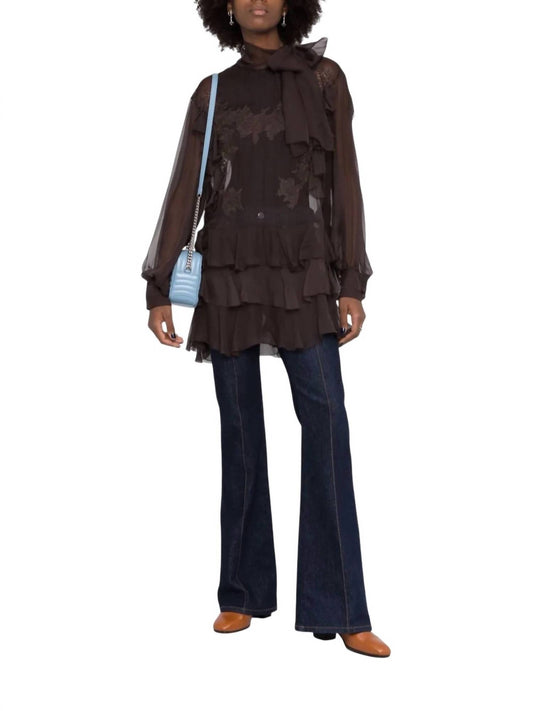 Valentino - Floral Lace Silk Blouse