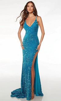 Alyce Paris - Dual Straps Fully Sequin Prom Gown