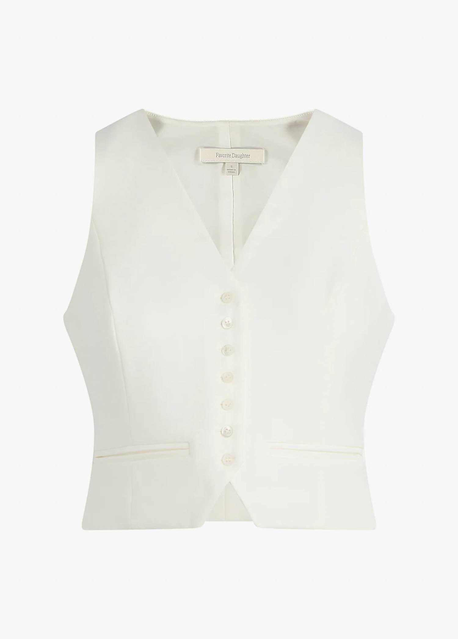 Favorite Daughter Favorite Slim Fit Vest in ivory - women's jacket - view 5