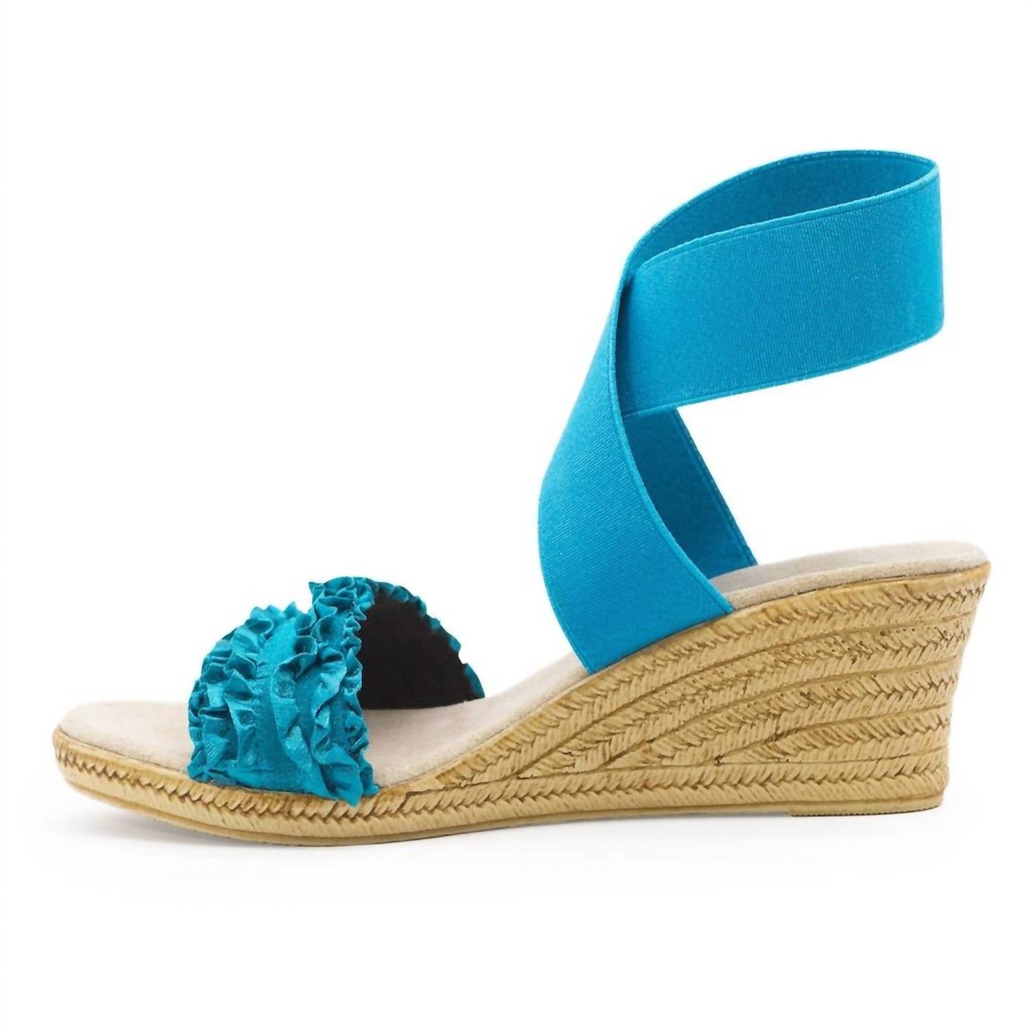 Charleston Shoe Co. - Women's Carolina Satin Ruffle Wedge Sandal