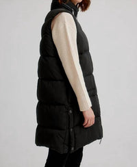 NIKKI JONES Super Light Quilted Puffer Vest in black - women's jacket - detail view