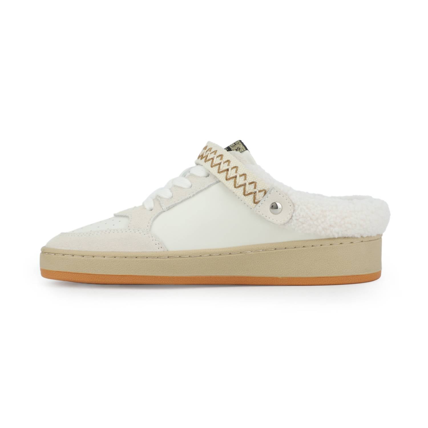 Vintage Havana Women's Baller 3 Sneaker in white grey chestnut - women's sneaker - detail view