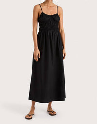FAITHFULL THE BRAND Marianne Midi Dress in black - women's dress