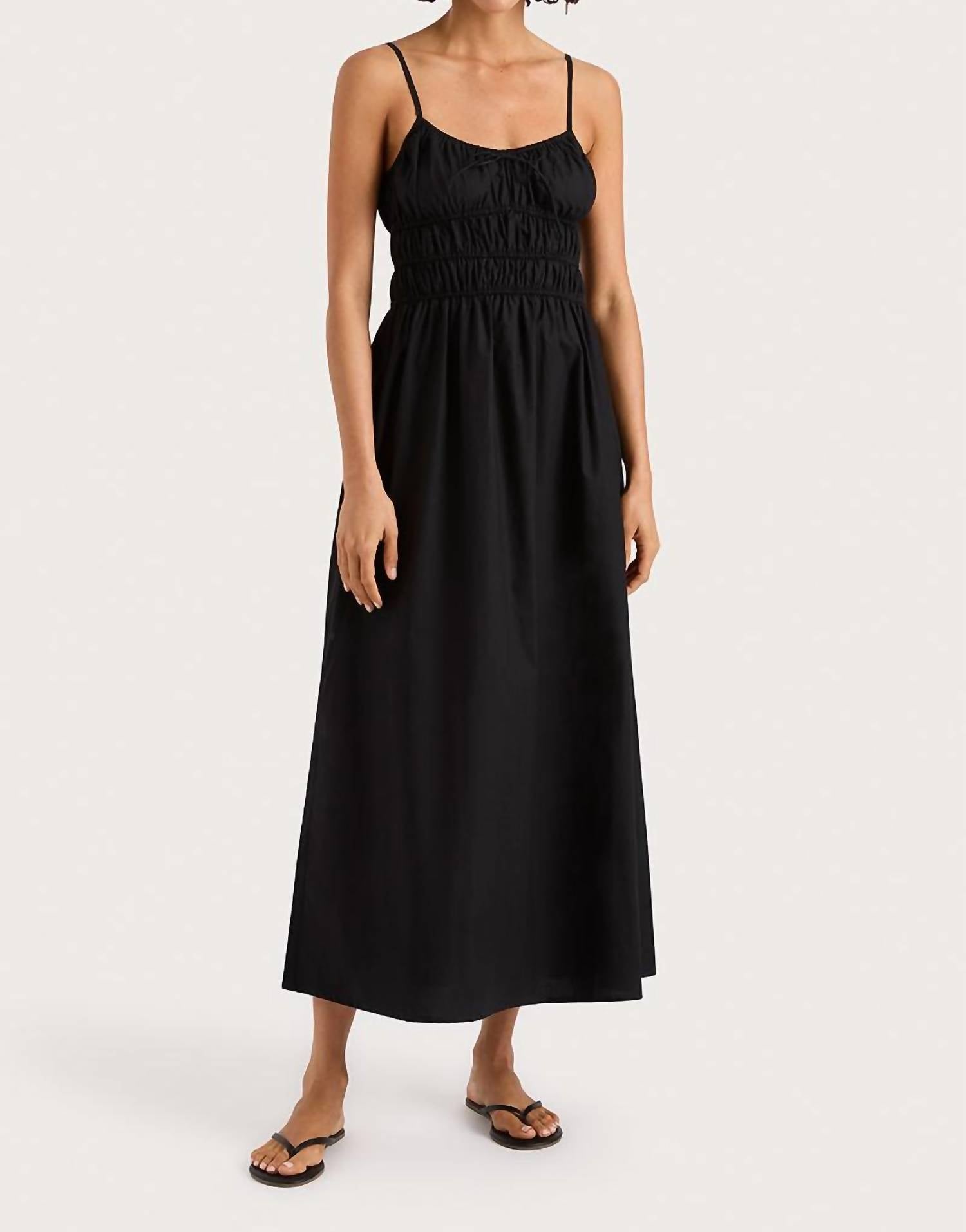 FAITHFULL THE BRAND Marianne Midi Dress in black - women's dress