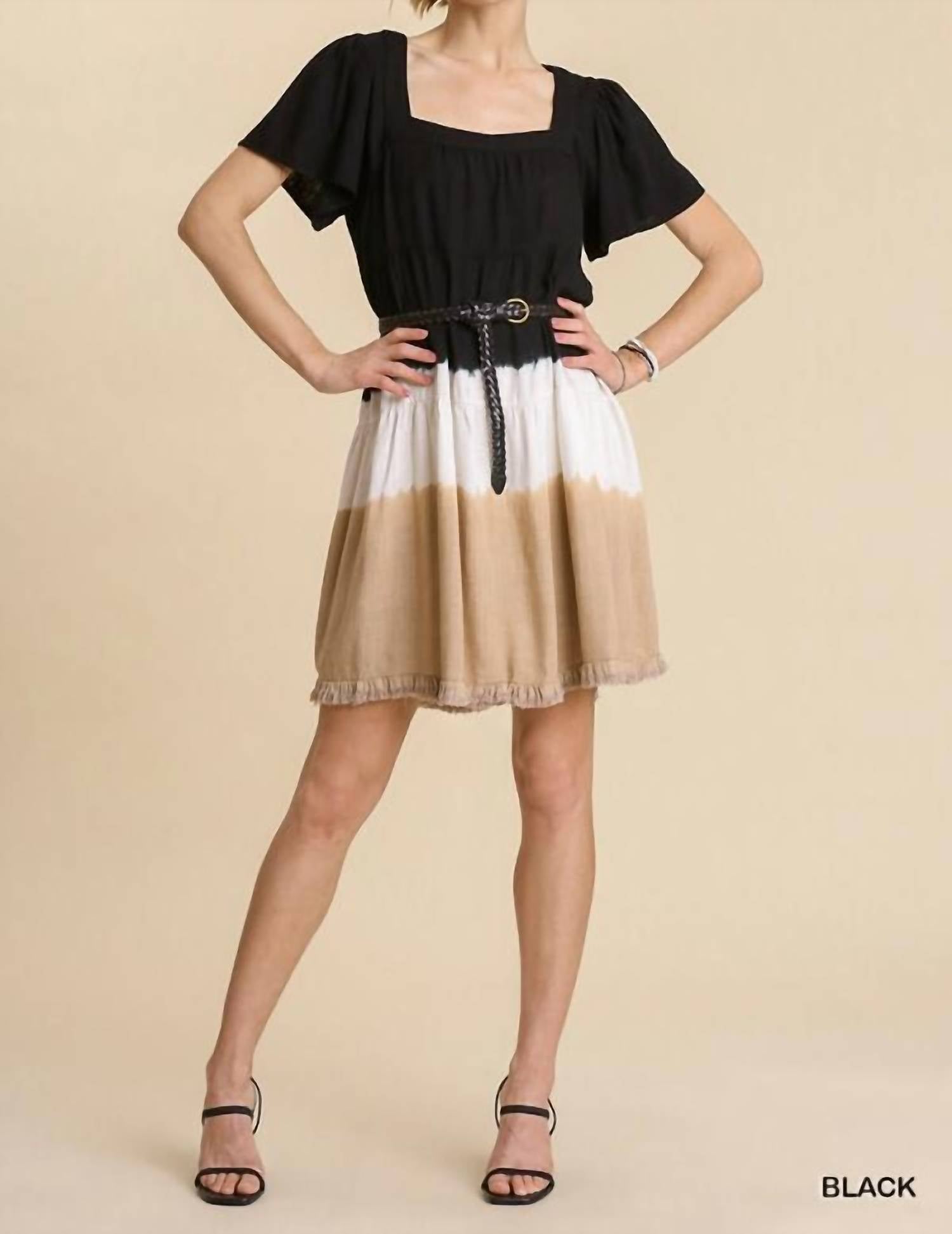 Umgee - Dip Dye Color Block Dress