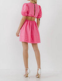 Pleats with Cut-Out Mini Dress