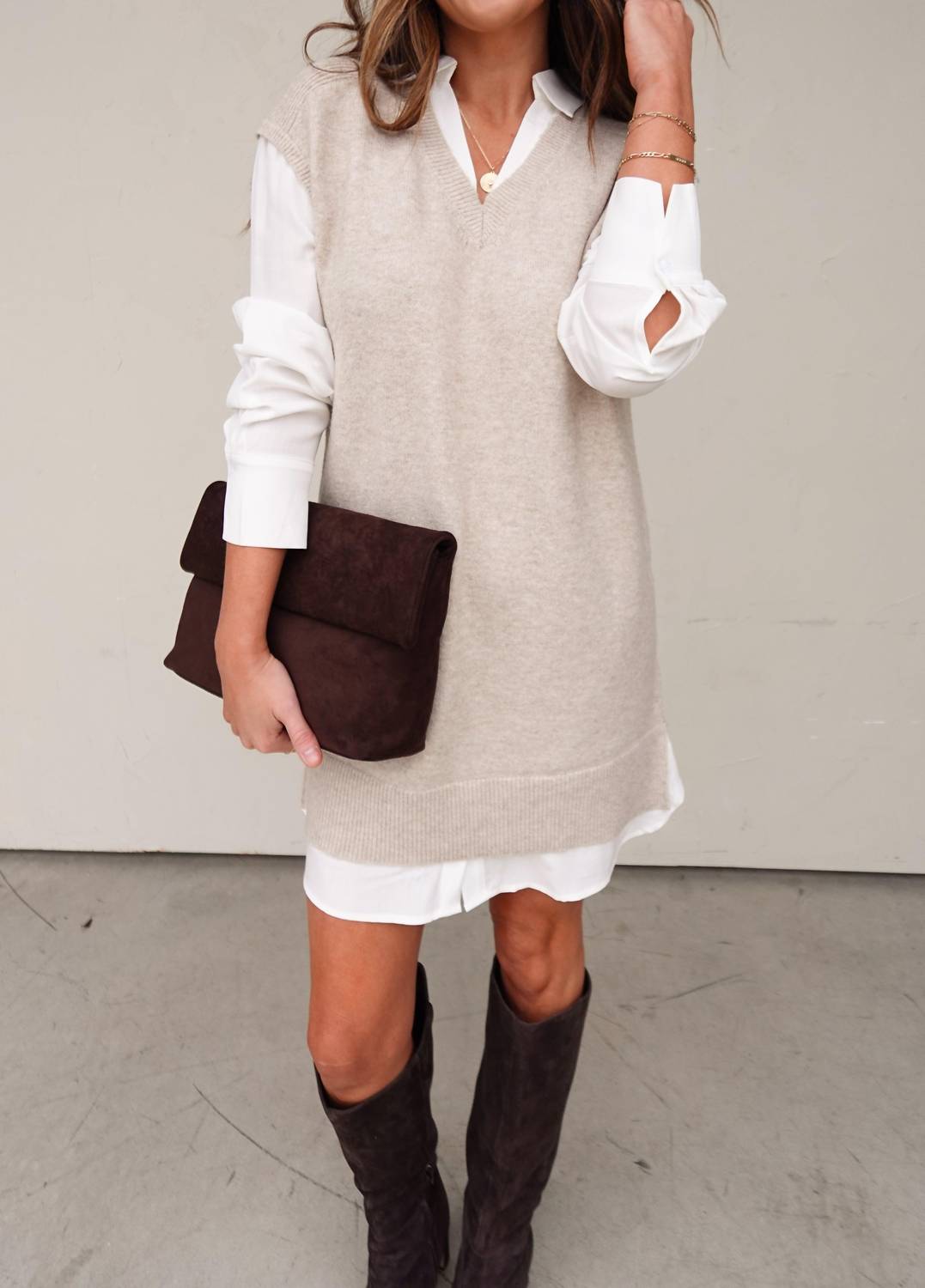 Moda Luxe - Women's Suede Crossbody Bag