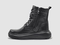 Kcr Group - Women's Retro Wool-lined Zip-up Leather Boots