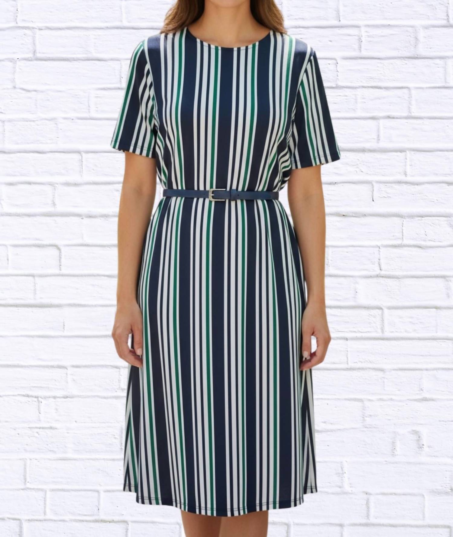 Calypso - Striped Knit Bon Bon Dress