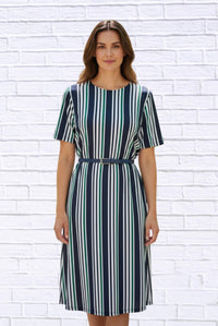 Calypso - Striped Knit Bon Bon Dress