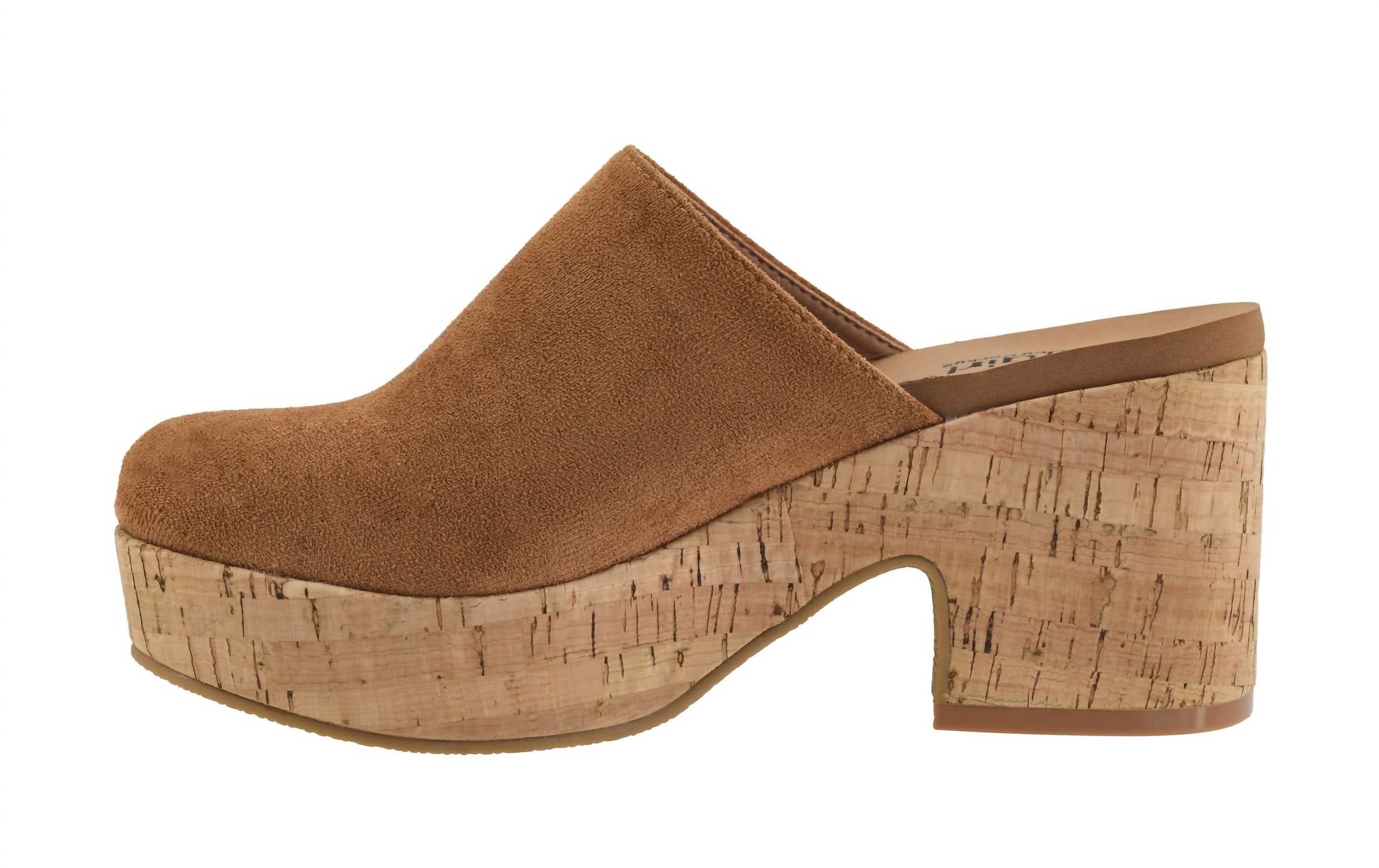 Corkys Footwear Women's Watch Your Step Platform Clogs in tobacco - women's shoe - detail view