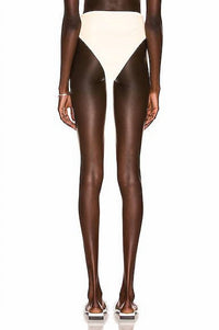 Haight Ribbed High Leg Hotpants Bikini Bottom in white clay - women's swimwear - alternate view
