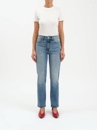 DAZE Smarty Pants High Rise Slim Straight Jeans in face to face 2 - women's jeans