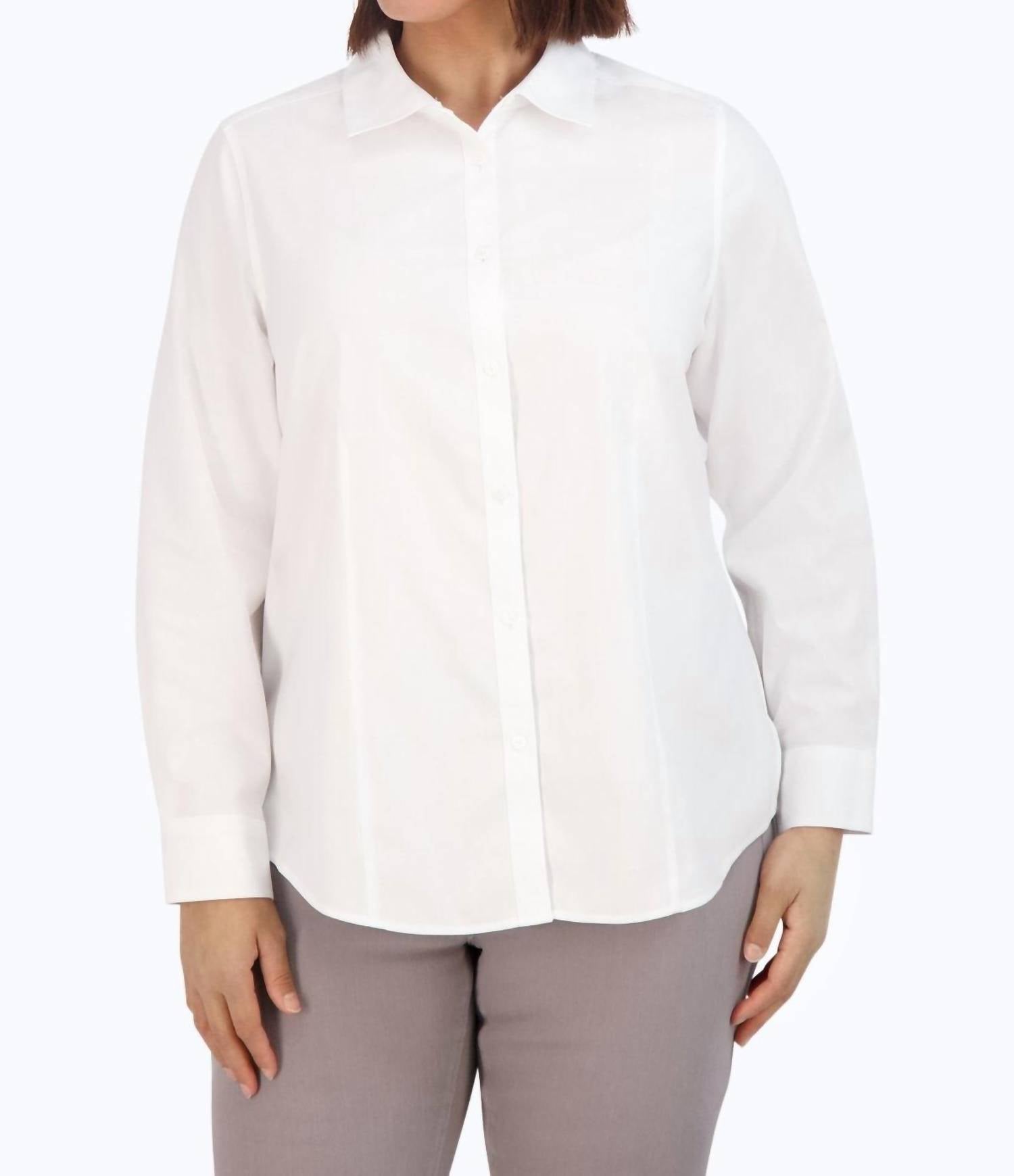 Foxcroft - Dianna Pinpoint Long Sleeve Shirt