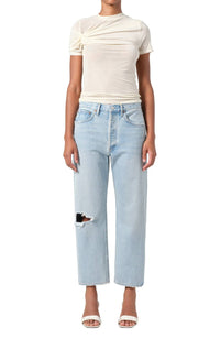 Agolde - Mid Rise Crop Relaxed Straight Leg Jeans