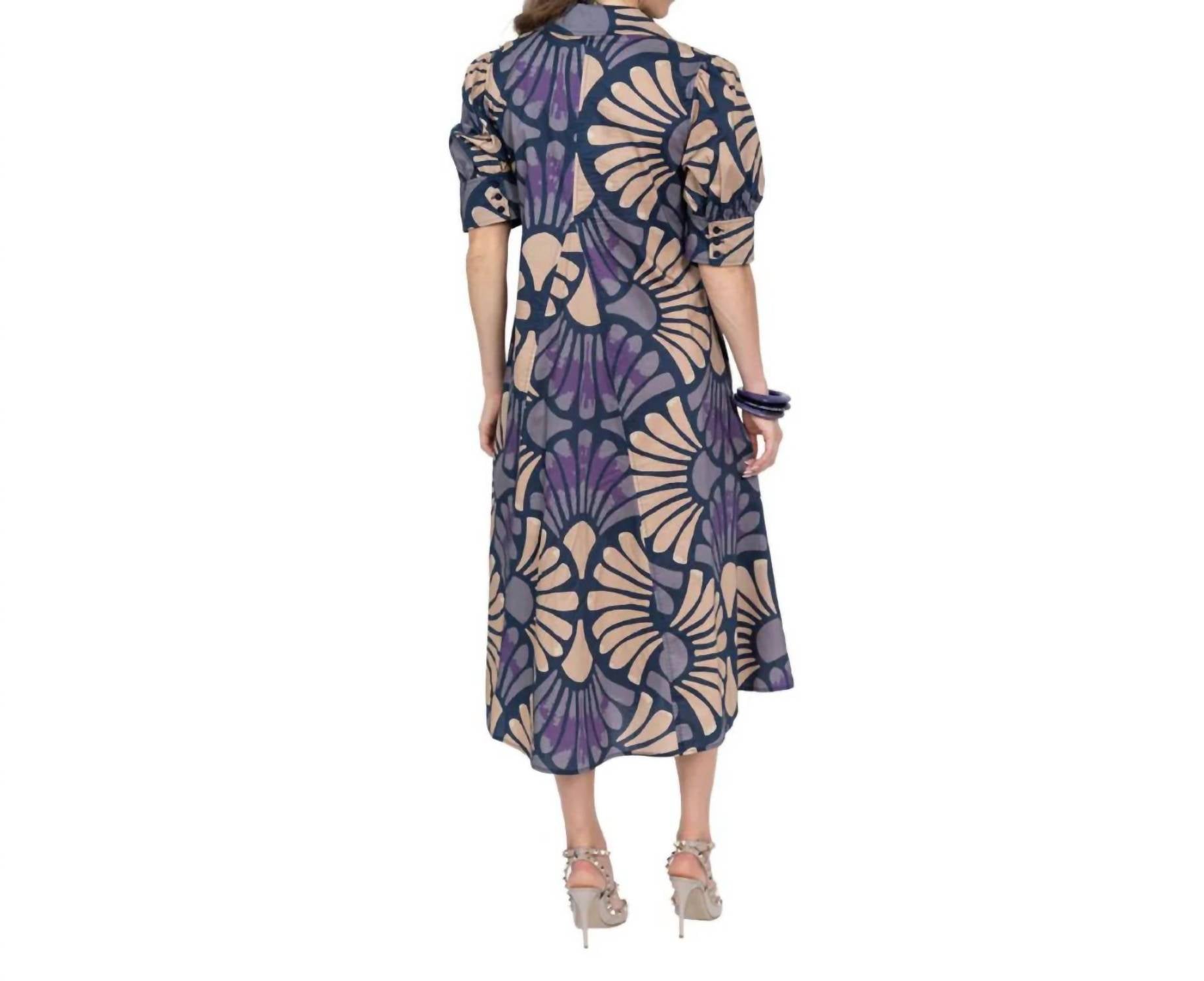 Lior - Amber Pointed Collar Short Sleeve Dress