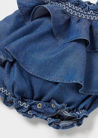 Mayoral - Denim Ruffle Romper