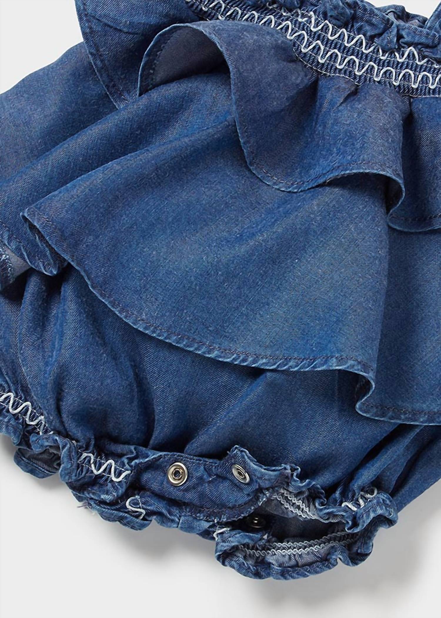 Mayoral - Denim Ruffle Romper