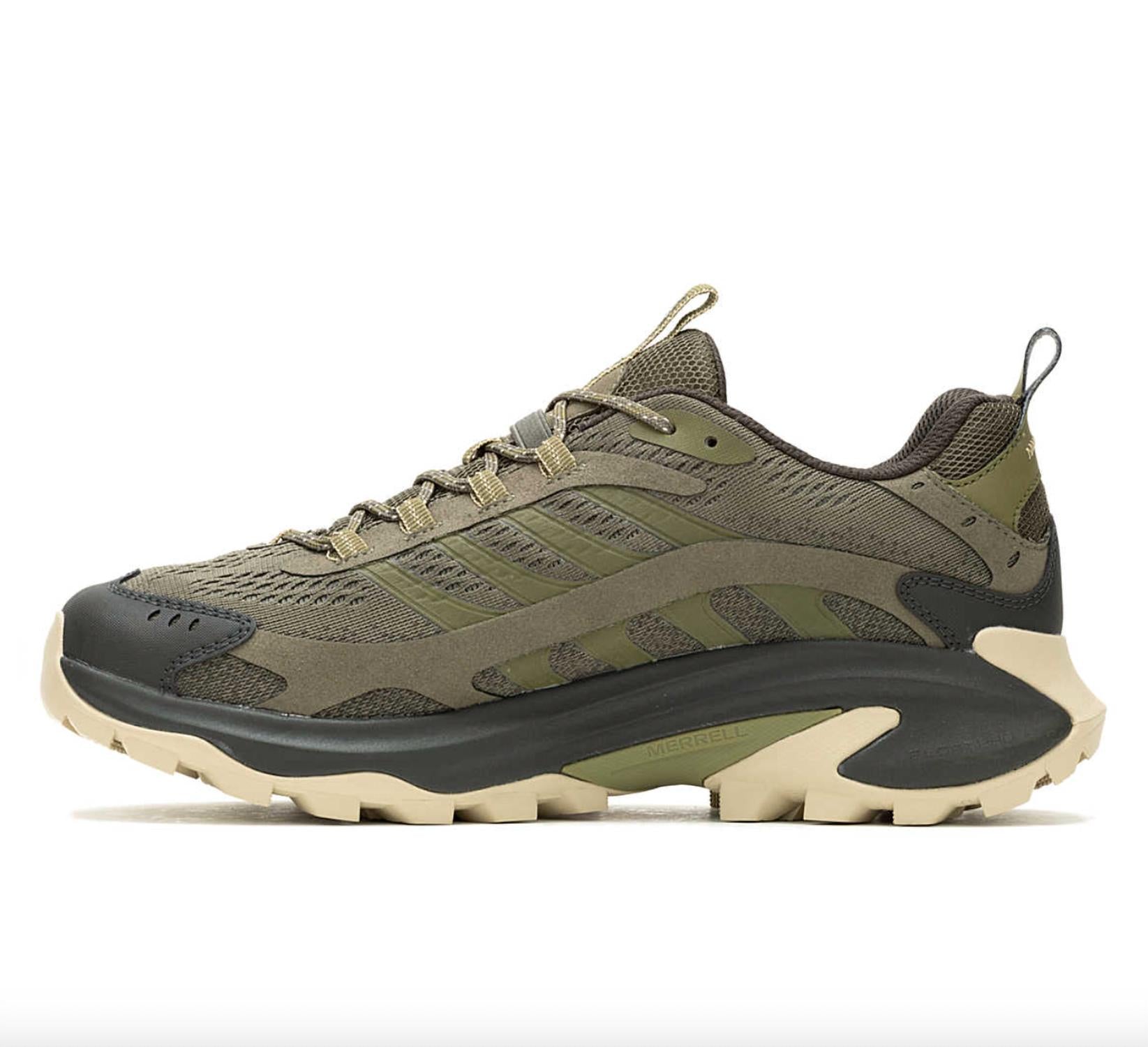MERRELL Men's Moab Speed 2 Running Shoes in olive - men's sneaker - detail view