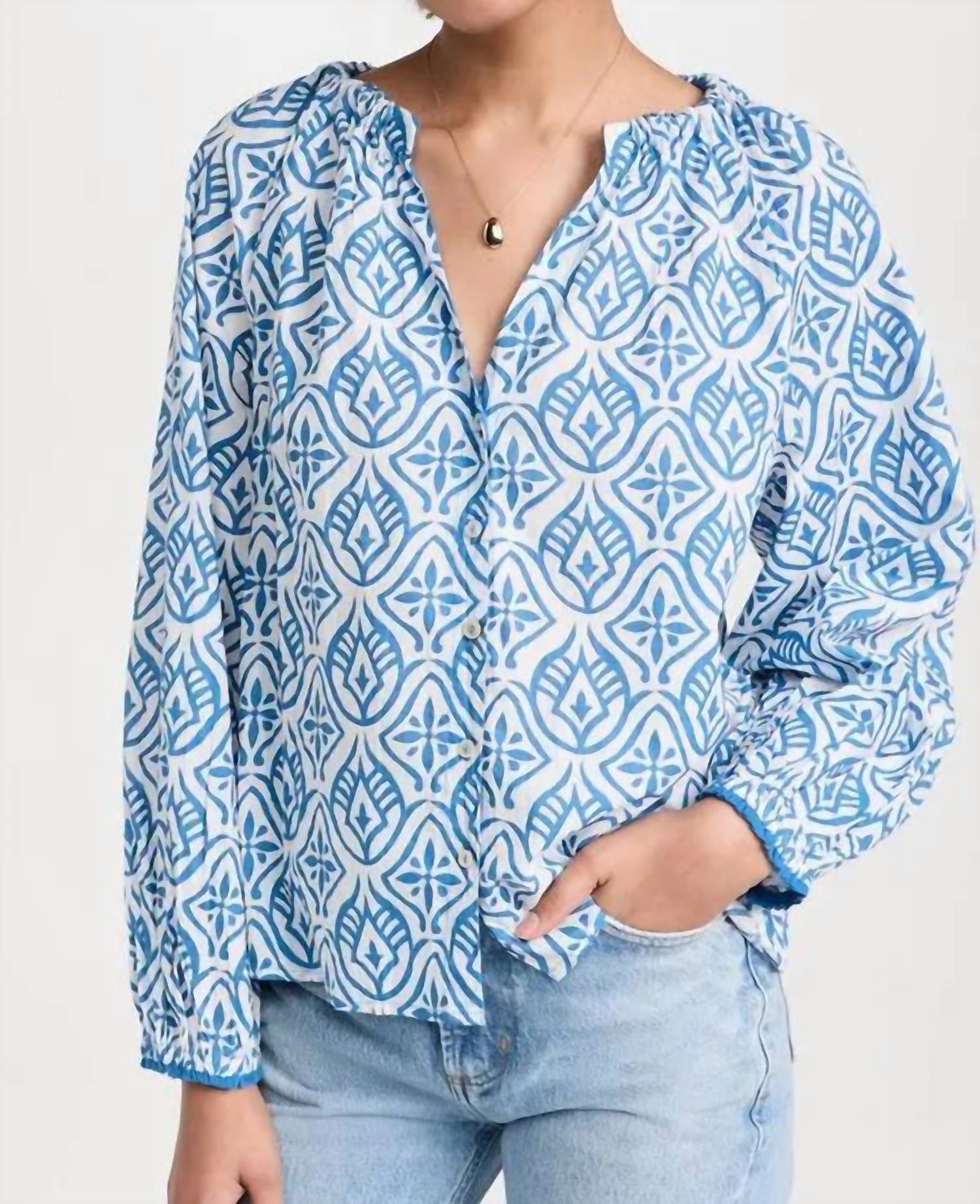 Velvet By Graham & Spencer - Marian Mosaic Print Blouse