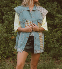 Pol - Cool it Patchwork Denim Vest
