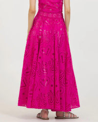 Stellah - Eyelet Flare Maxi Skirt