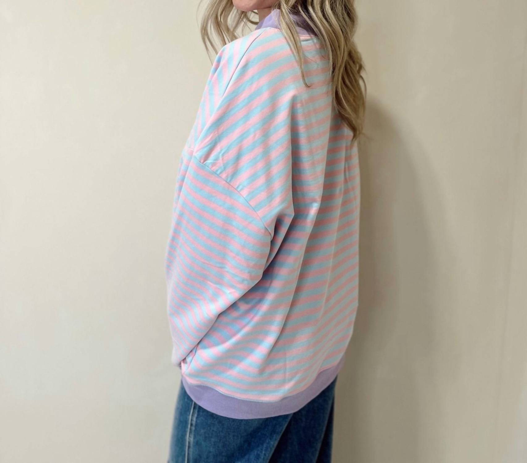 Day + Moon - Stella Stripe Mock Neck Sweater