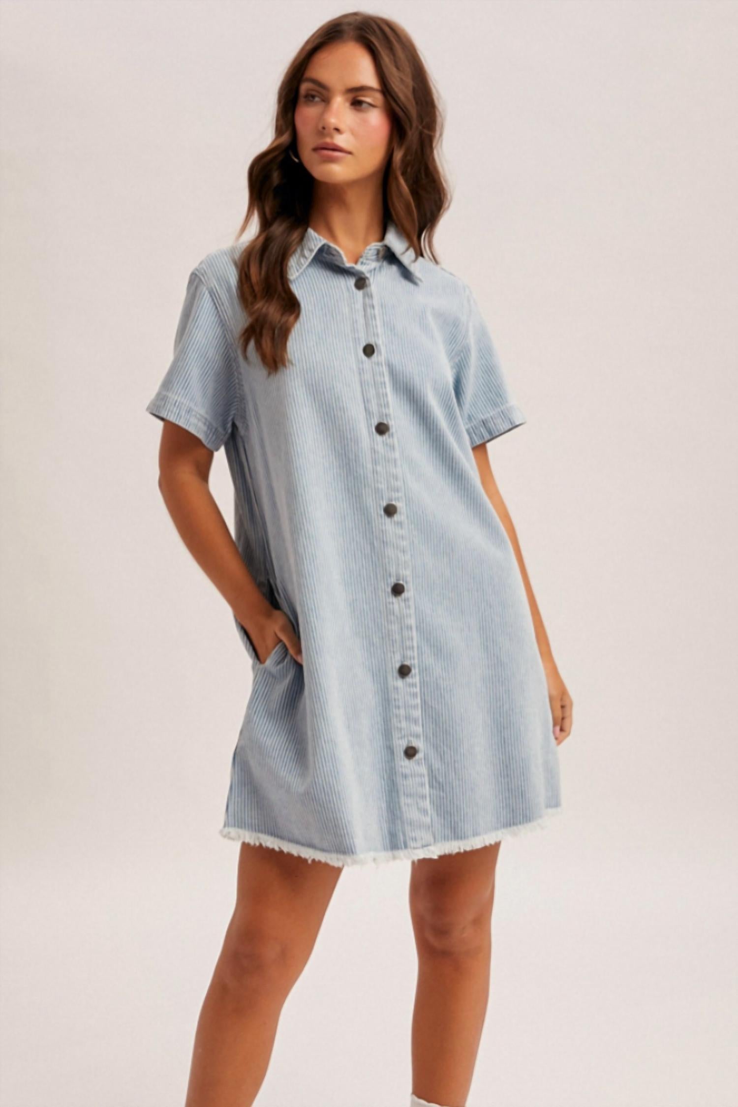Hem & Thread - Short Sleeve Mini Shirtdress